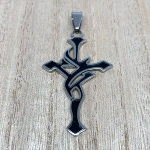Black and Silver Cross Pendant